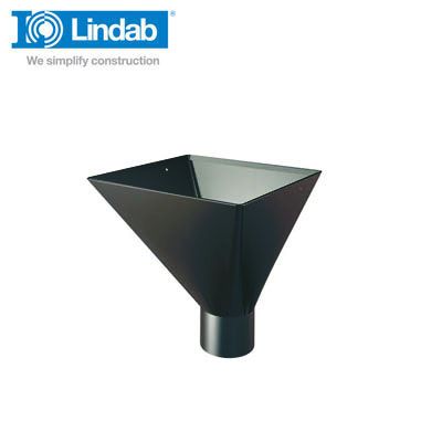 Lindab Large Square Water Hopper 120mm Painted Black