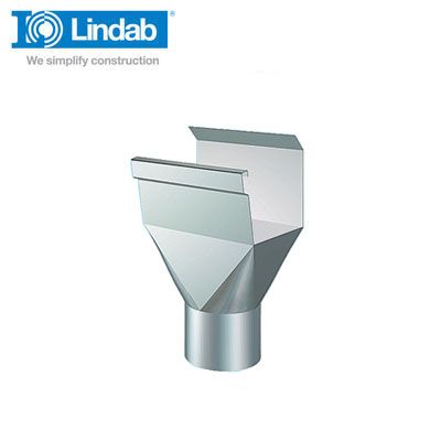Lindab Rectangular Gutter Outlet 136mm Galvanised