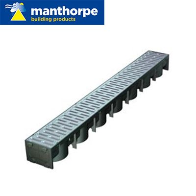 Manthorpe SmartDrain Plastic Channel Drain Silver Painted - 1m Length