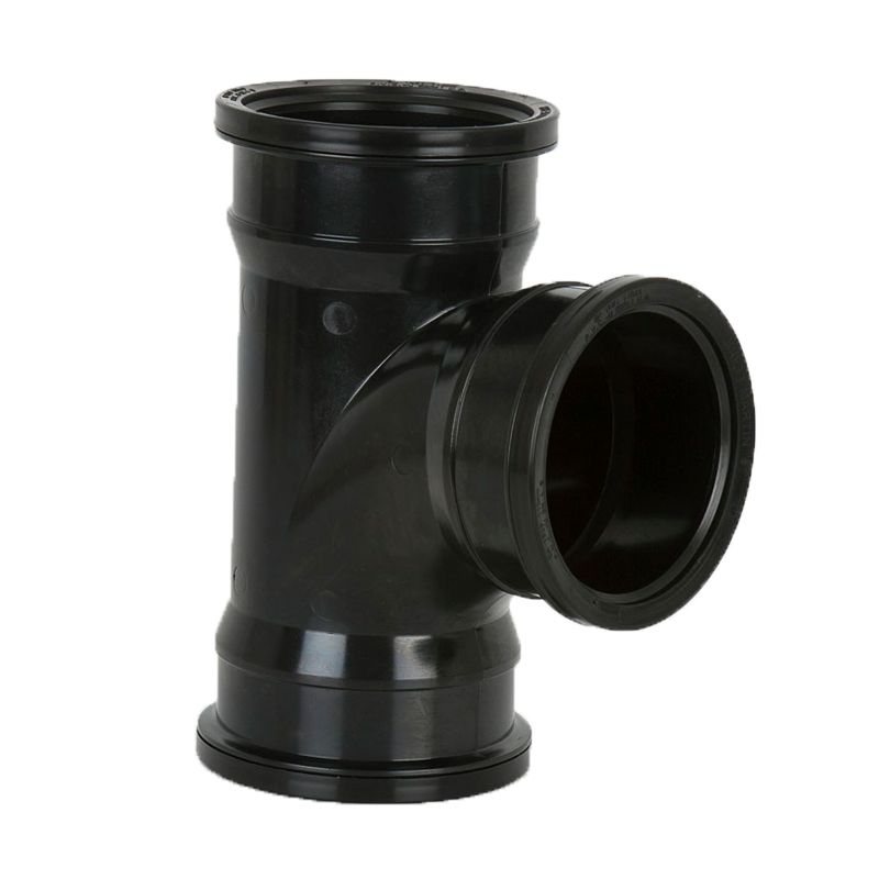 Brett Martin Guttering Industrial Downpipe 92.5dg Triple Socket Branch 110mm Black