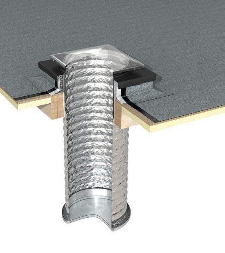 Whitesales Em Tube - 350mm Flat Roof Kit 2M Flexi Tube