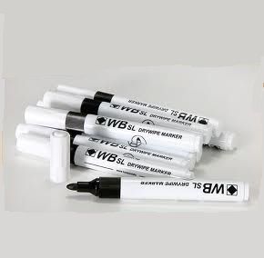 Dry White Marker Pens Black (Box Of 10)