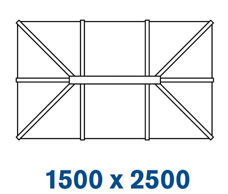 ATLAS Aluminium Roof Lantern White with Two Roof Vents 2.5m x 1.5m