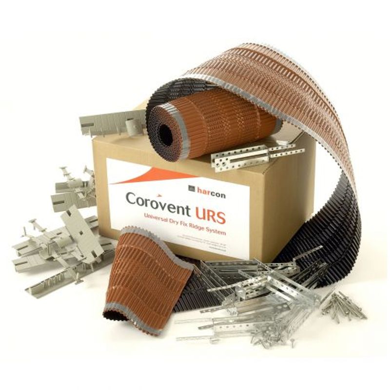 Corovent Universal Dry Fix Ridge System (6m Pack) Mortar Grey Roofing