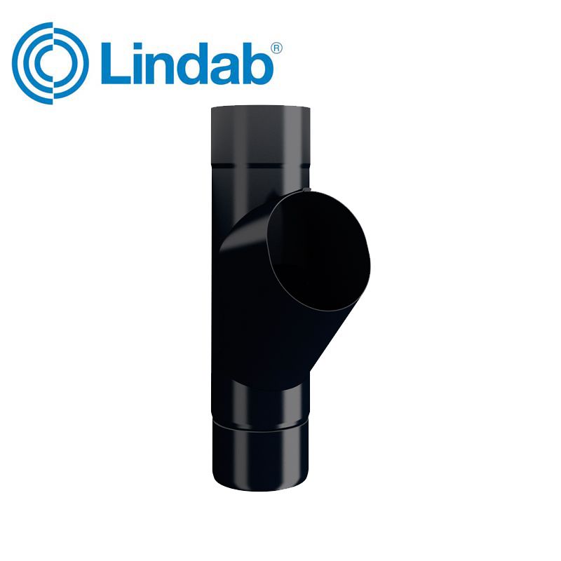 Lindab Guttering Round Adjustable Branch 120mm Painted Black