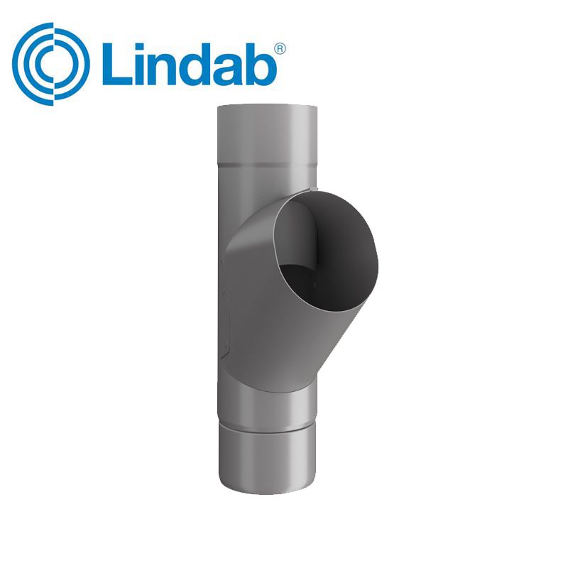 Lindab Guttering Round Adjustable Branch 120mm Painted Anthracite Metallic