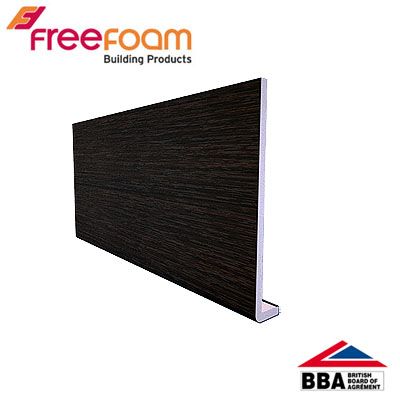 uPVC 300mm Fascia Board (10mm Cappit Square Edged) 5m - Black Ash