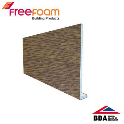 uPVC 225mm Fascia Board (10mm Cappit Square Edged) 5m - Light Oak