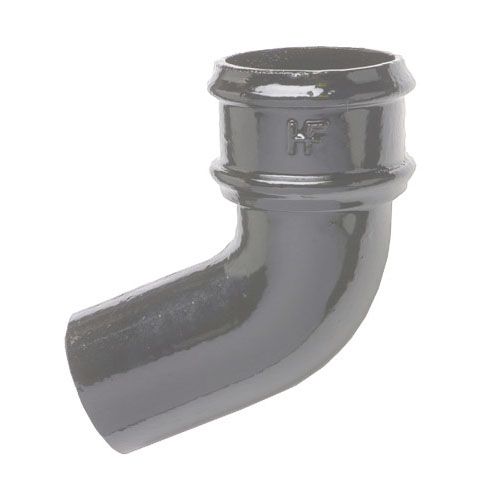 Cast Iron Round Downpipe 112.5dg Bend 75mm - Primed Finish