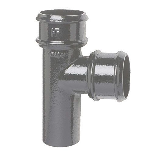 Cast Iron Round Downpipe 92.5dg Branch 150mm - Primed Finish