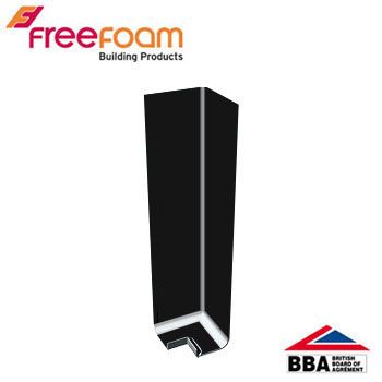 uPVC Fascia Board Corner (Square Edge) 300mm - Black
