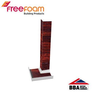 uPVC Fascia Board Internal Corner (Square Edge) 300mm - Mahogany
