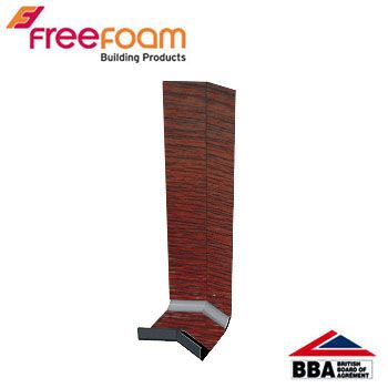 u PVC Fascia Board External Corner (Square Edged) 135d - 300mm Rosewood