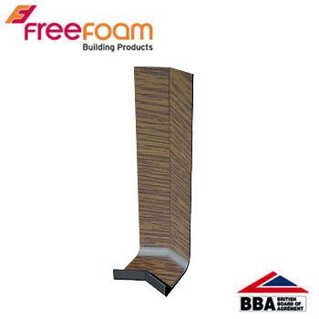 uPVC Fascia Board External Corner (Square Edged) 135d - 300mm Light Oak