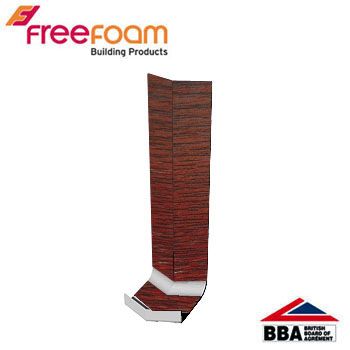 uPVC Fascia Board Internal Corner (Square Edged) 135d - 300mm Rosewood