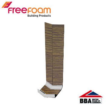 uPVC Fascia Board Internal Corner (Square Edged) 135d 300mm Light Oak