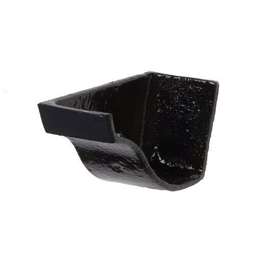 Cast Iron OG Guttering Internal Stopend - 125mm Black Finish