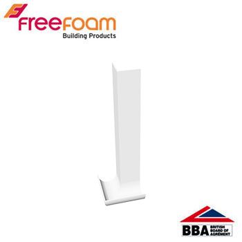 uPVC Fascia Board Internal Corner (Bullnose)  - 300mm White