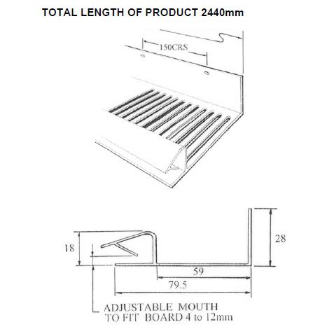 Manthorpe Continuous Soffit Vent (25,000mm2) 2.44m White Roofing