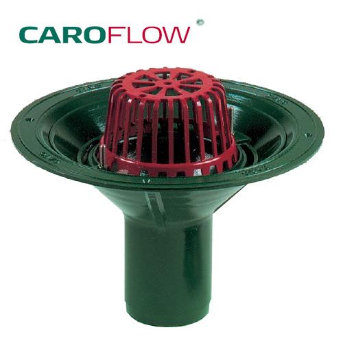 Roof Rainwater Outlet Vertical Spigot 50mm Aluminium - Dome Grate