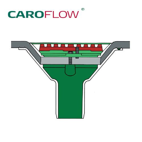Roof Rainwater Outlet Vertical Spigot 50mm Aluminium - Flat Grate
