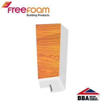 uPVC Fascia Board Corner (Square Edge) 600mm - Irish Oak
