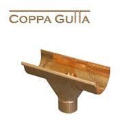 Copper Guttering 300mm Running Swiss Outlet Section 80mm