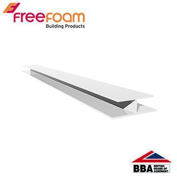  uPVC 'H' Trim (Soffit Board Joint Trim) 5m - Woodgrain Black Ash