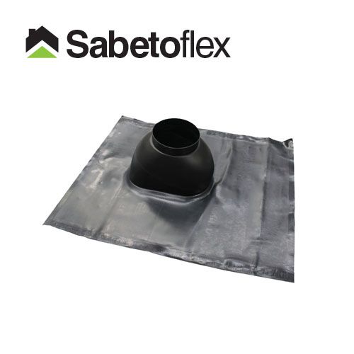 Sabetoflex 100mm Gas Flue Outlet with Wakaflex Flashing - Anthracite