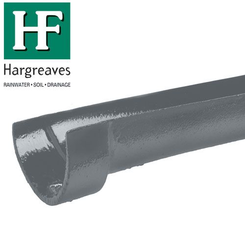 Deep Style Half Round Cast Iron Guttering 100mm x 1.8m Length (Primed)