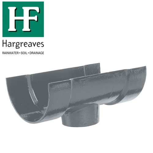 Deep Style Cast Iron Guttering 100mm Nozzle Outlet to Suit 65mm Primed