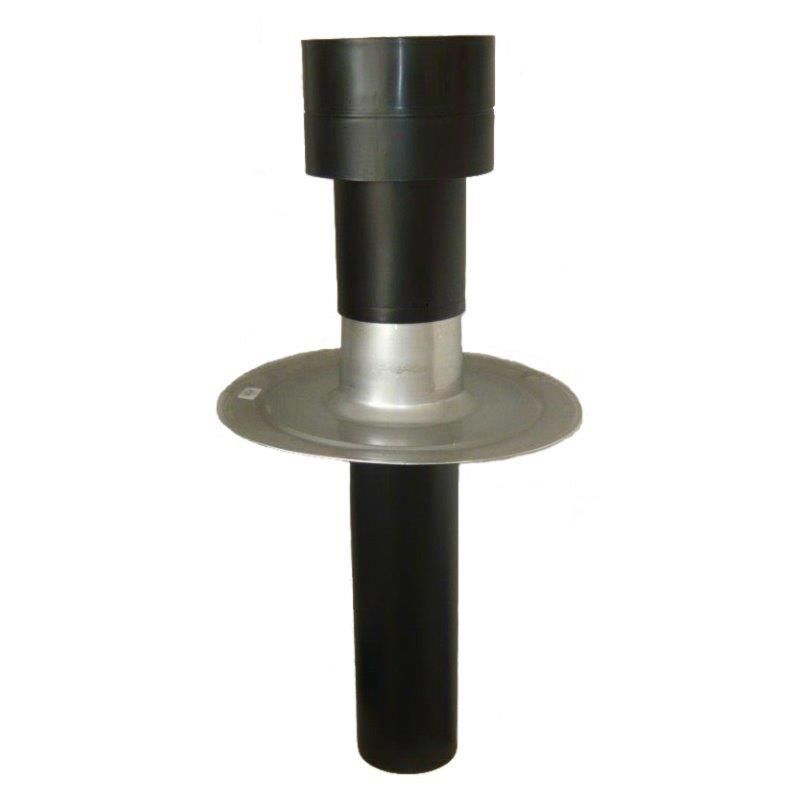 Ubbink OFT5 Insulated Black 125mm Diameter Flat Roof Vent Terminal - 535mm Flange