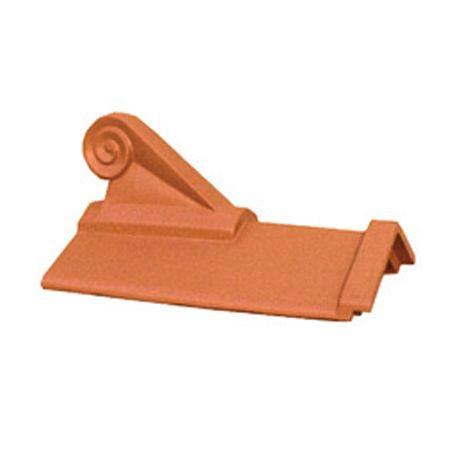 GRC 450mm 105 Degree Capped Angle Ridge Scroll Finial - Terracotta