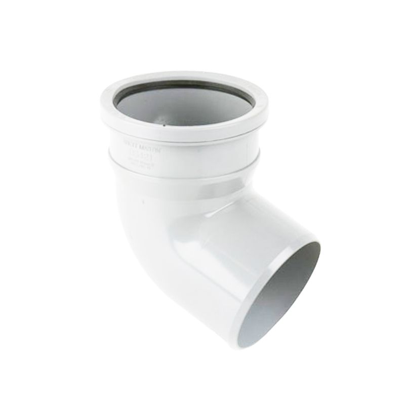 Brett Martin Guttering Industrial Downpipe 112.5dg Bottom Offset Bend 110mm - White