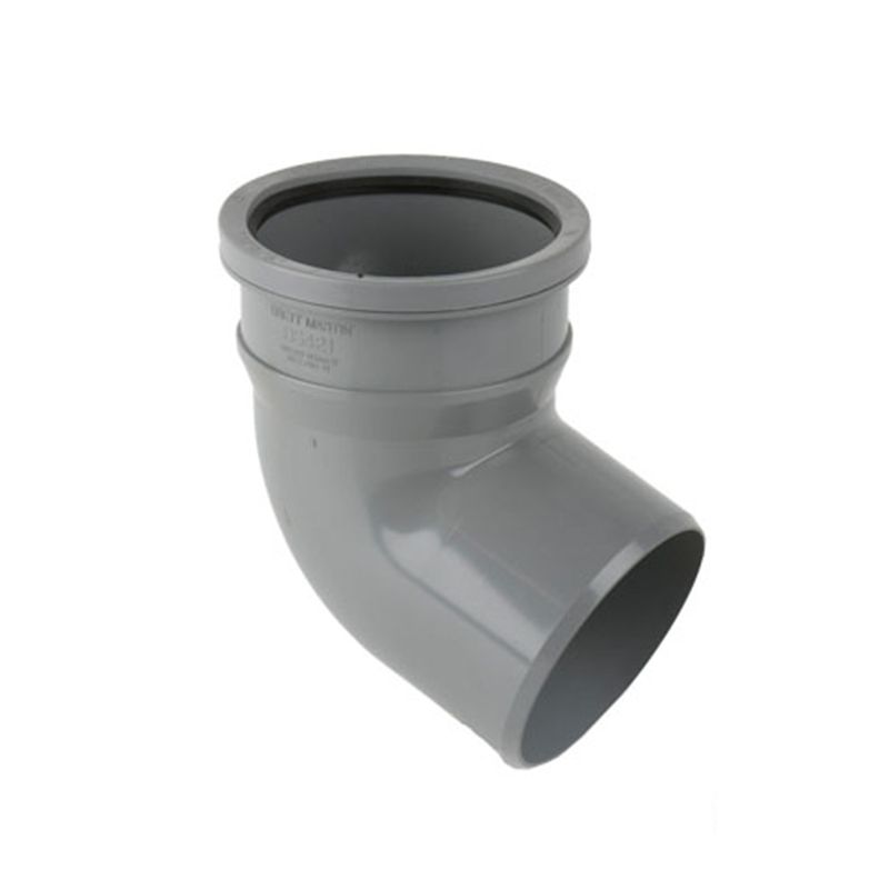 Brett Martin Guttering Industrial Downpipe 112.5dg Bottom Offset Bend 110mm - Grey