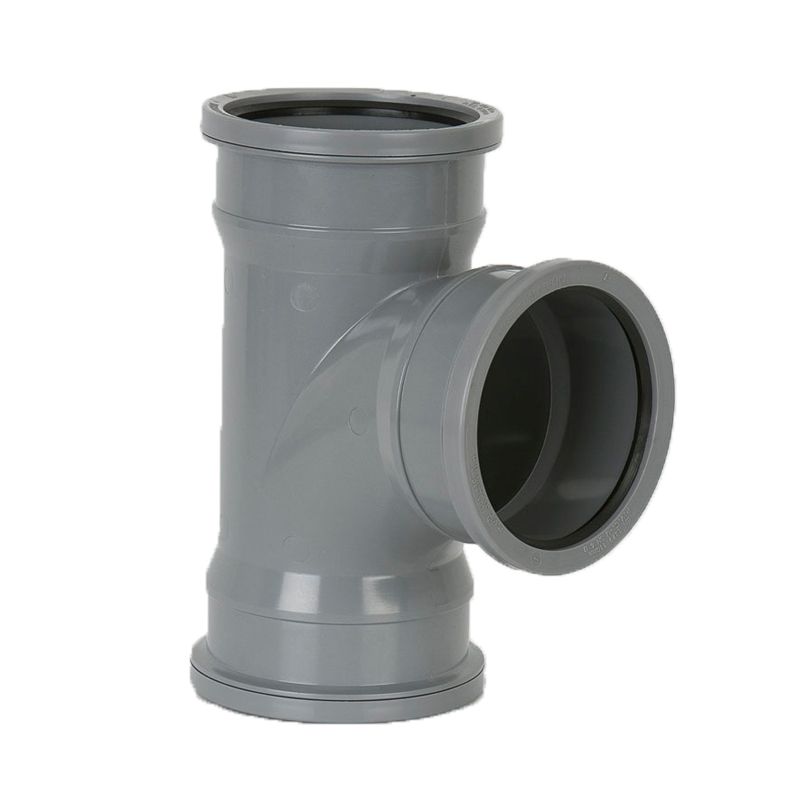 Brett Martin Guttering Industrial Downpipe 92.5dg Triple Socket Branch 110mm Grey