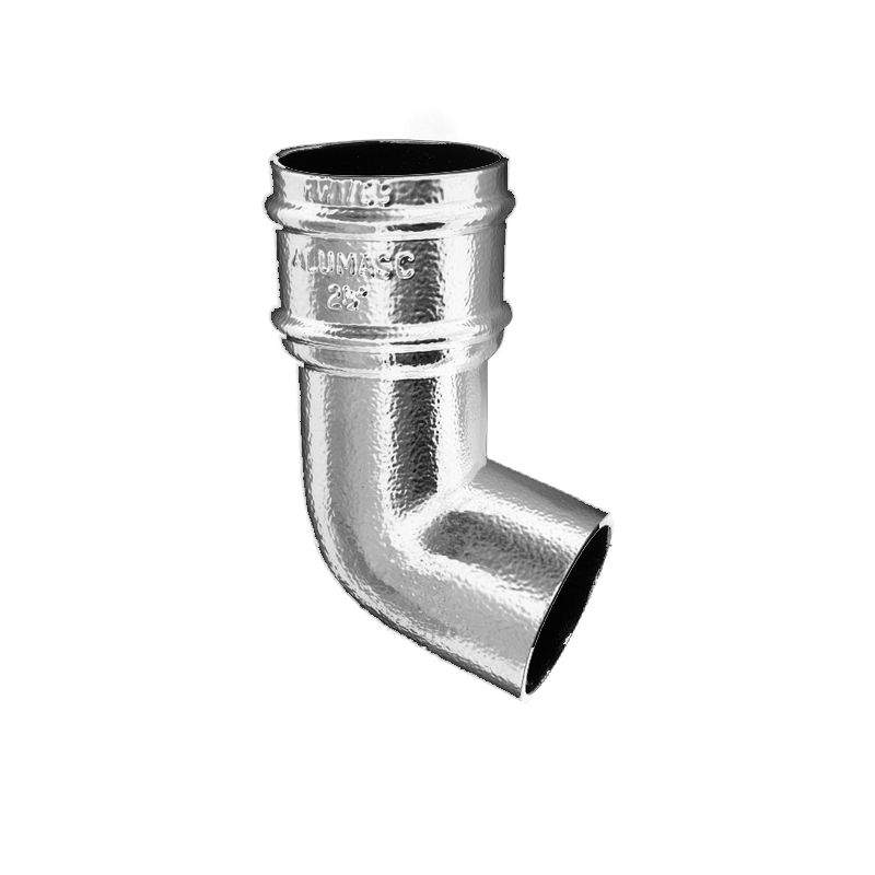 Aluminium Guttering Round Downpipe 135dg Bend 63mm - Plain Plain Milled Alumasc