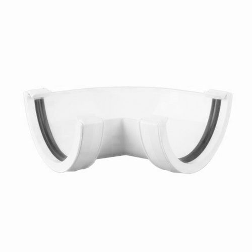 Brett Martin Plastic Guttering Half Round Style Fabricated Angle 112mm Arctic White