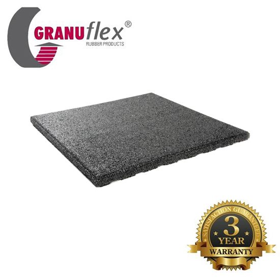 Granuflex 30mm Rubber Playground Safety Tile 1m x 1m - Black