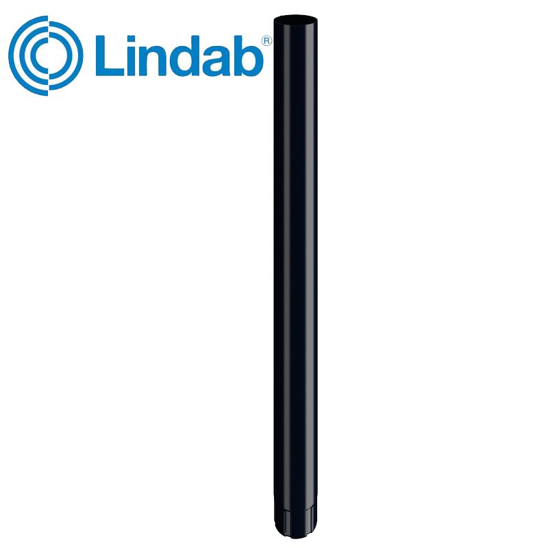 Lindab Steel Guttering Round Downpipe 75mm x 2.5m Black