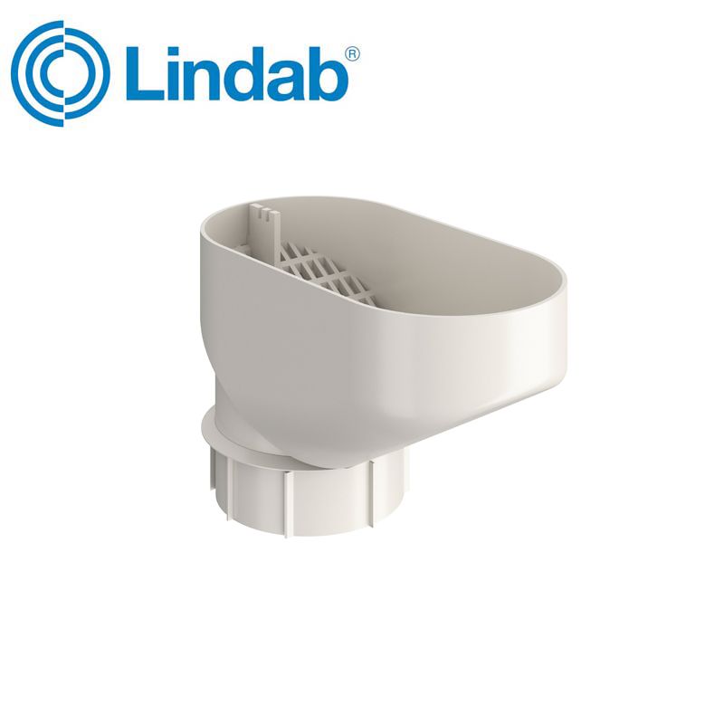 Lindab Drain Trap for Down Pipes HD Polythene 100mm - White