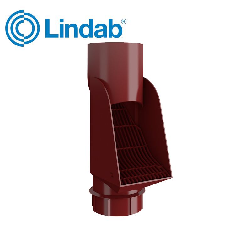 Lindab Self Cleaning Leaf Trap 100mm HD Polythene - Dark Red