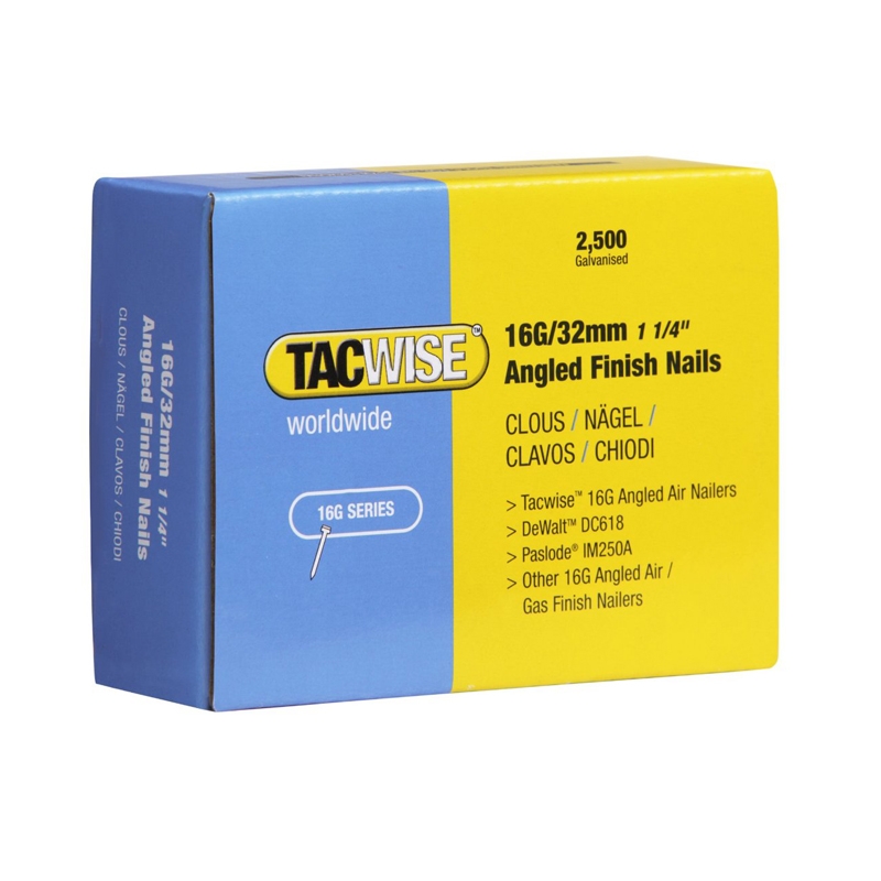 16G Angled Nails 63mm by Tacwise - Box of 2500