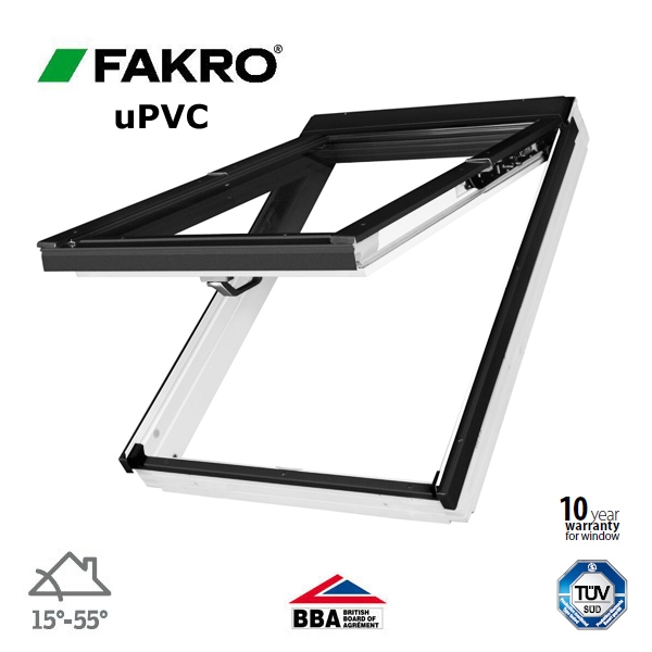 Fakro P2 Z-Wave White Double Glazed Laminated Top Hung - 134cm x 118cm