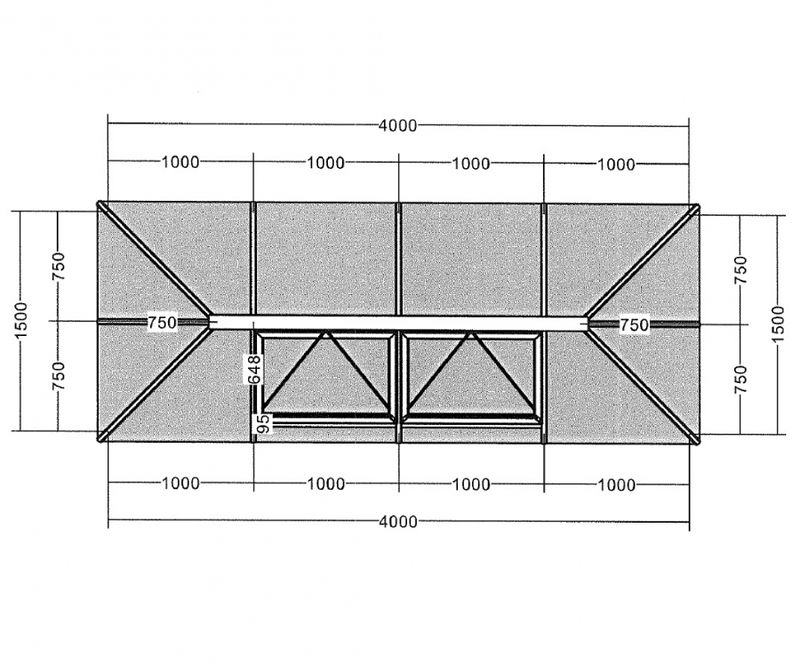 ATLAS Aluminium White Roof Lantern with Two Roof Vents 4m x 1.5m