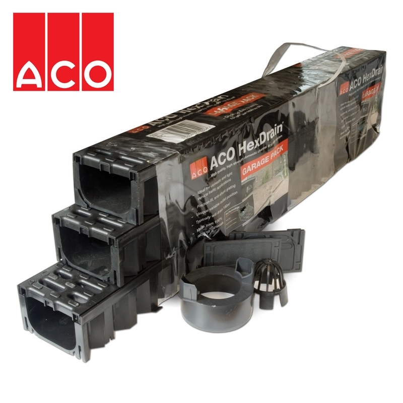ACO Drainage Channel with Plastic Grating Garage Pack - 3m