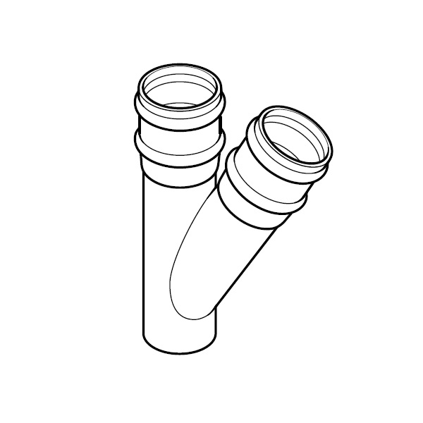 Aluminium Guttering Round Downpipe 135 Degree Branch 100mm - Black