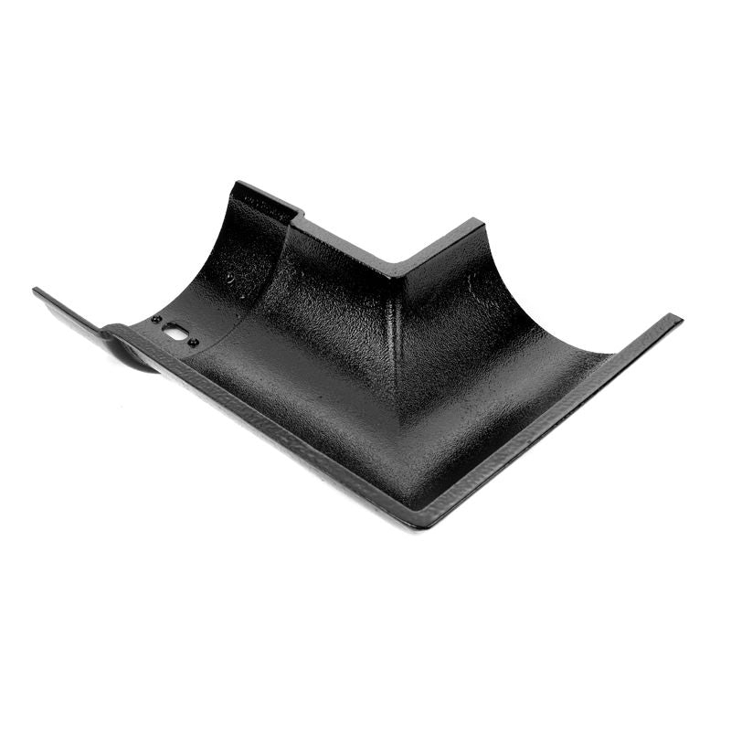 Alumasc Cast Aluminium Gutter Beaded Round External 90dg Angle 125mm - Black