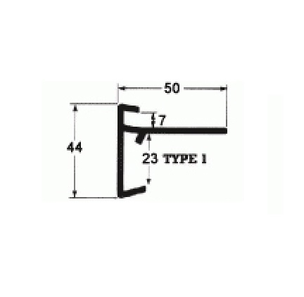 GRP Felt Trim Type 1 (Black) - 44mm Face 50mm Leg 2.5m Long