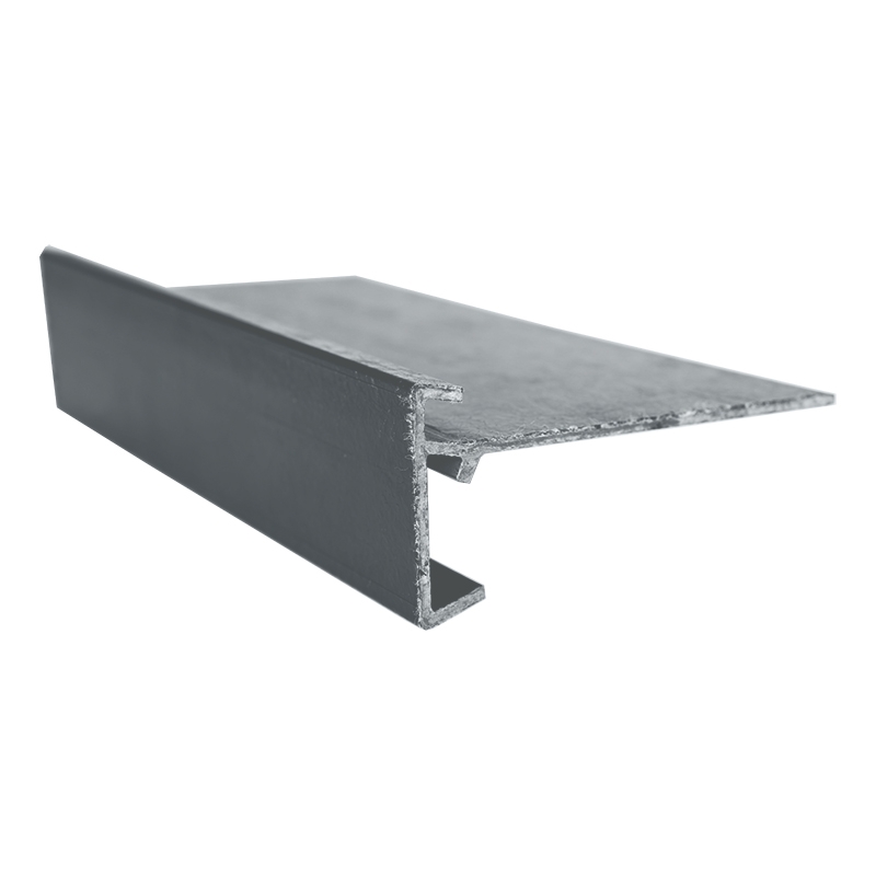 GRP Felt Trim Type 2 (Grey) - 44mm Face 90mm Leg 2.5m Long